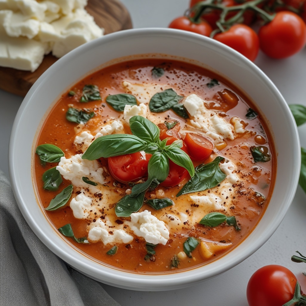 High Protein Crockpot Tomato Basil Soup With Cottage Cheese
