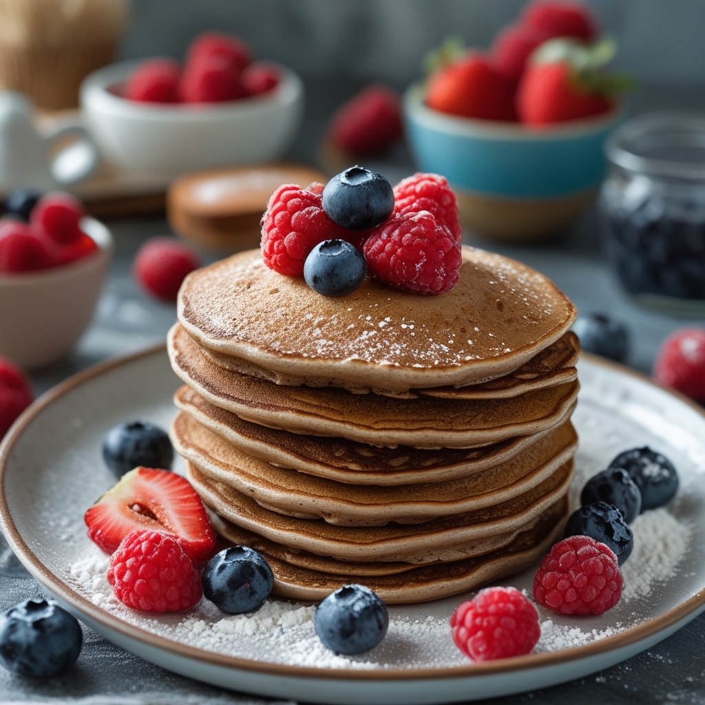 Coconut Flour Pancakes with Berries