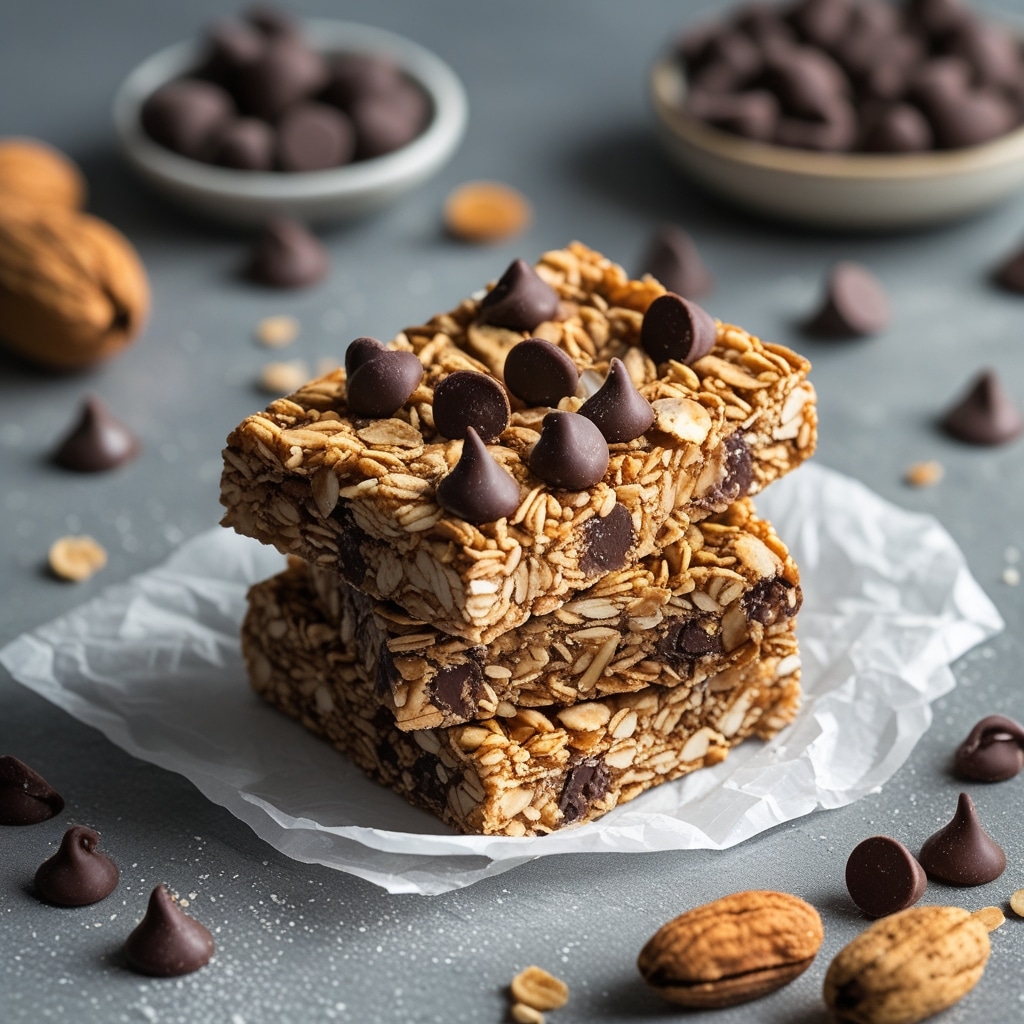 Nutty Chocolate Chip Protein Granola Bars