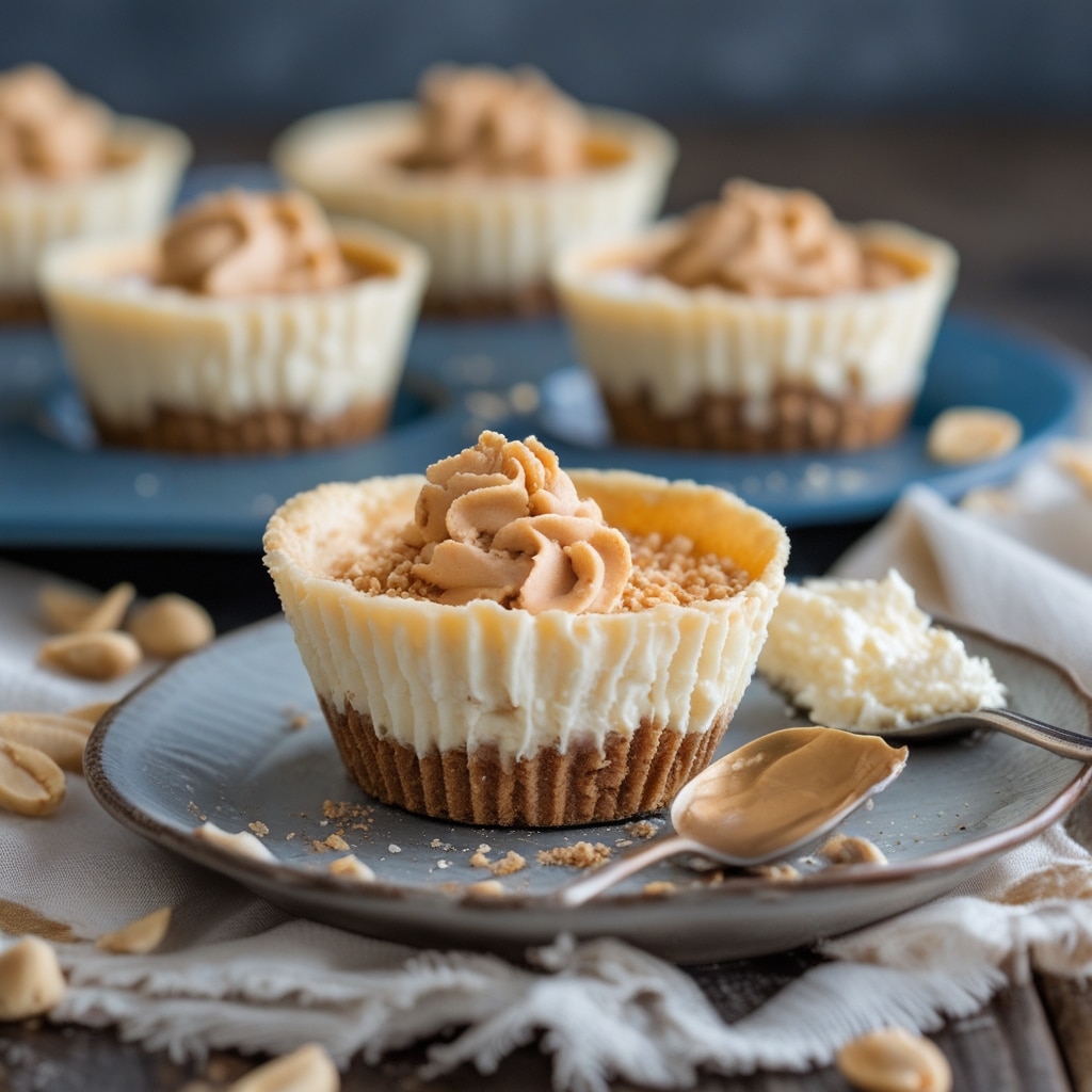 Peanut Butter Cottage Cheese Cheesecake Cups
