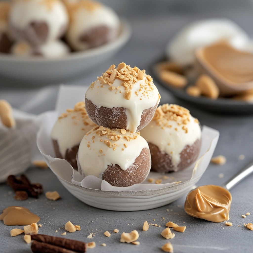 Healthy Frozen Greek Yogurt Peanut Butter Bites