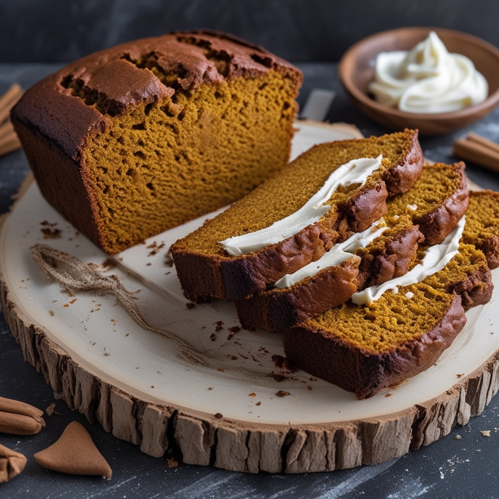 Keto Pumpkin Bread with Cream Cheese Filling