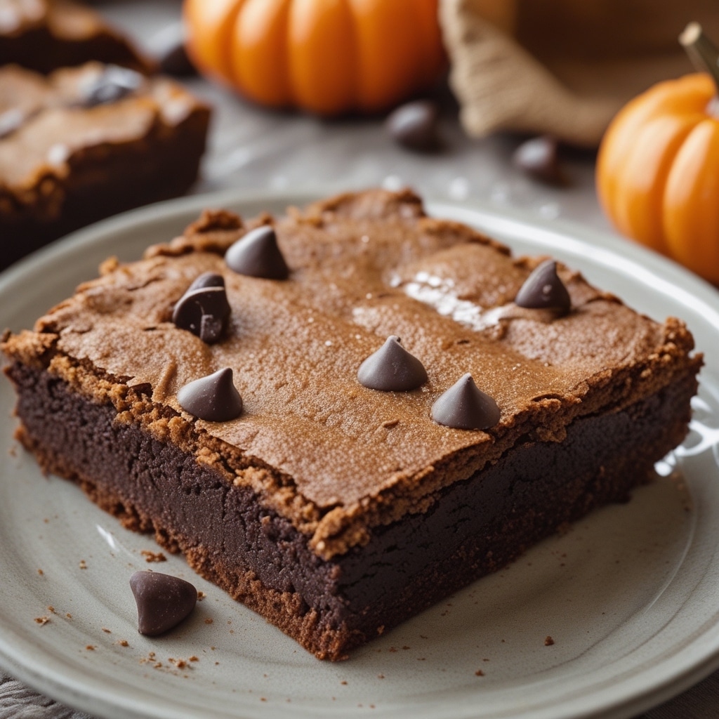 Fudgy Pumpkin Brownies Without Flour or Sugar