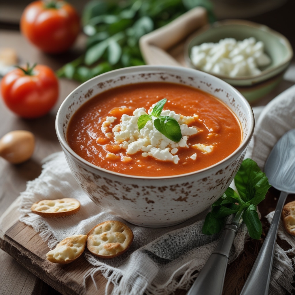 High Protein Tomato Soup with Cottage Cheese