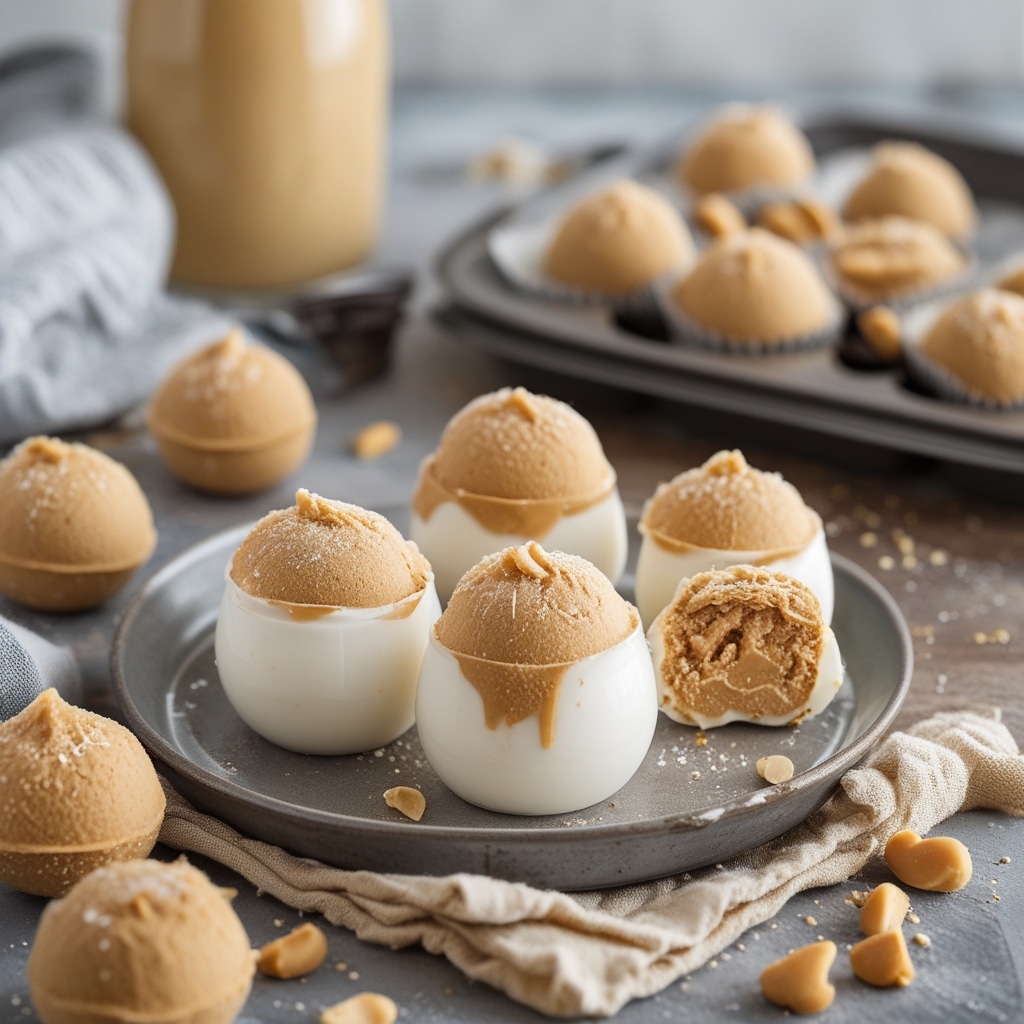 Healthy Frozen Greek Yogurt Peanut Butter Bites