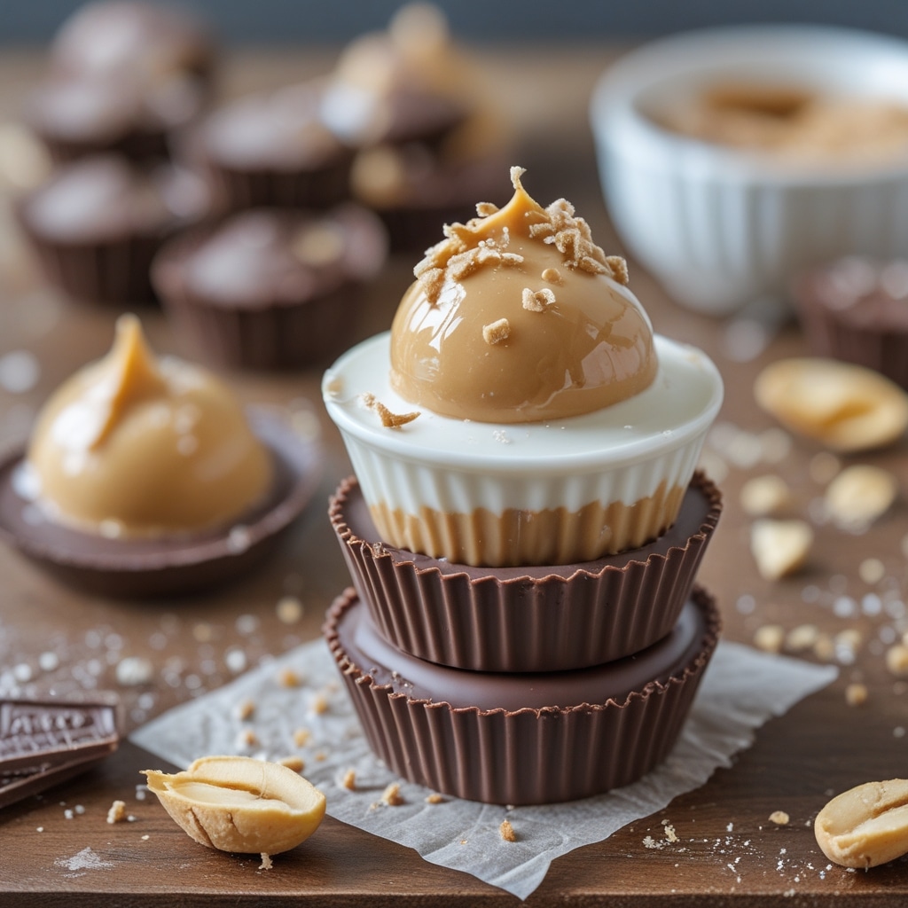 Frozen Greek Yogurt Peanut Butter Bites with Chocolate