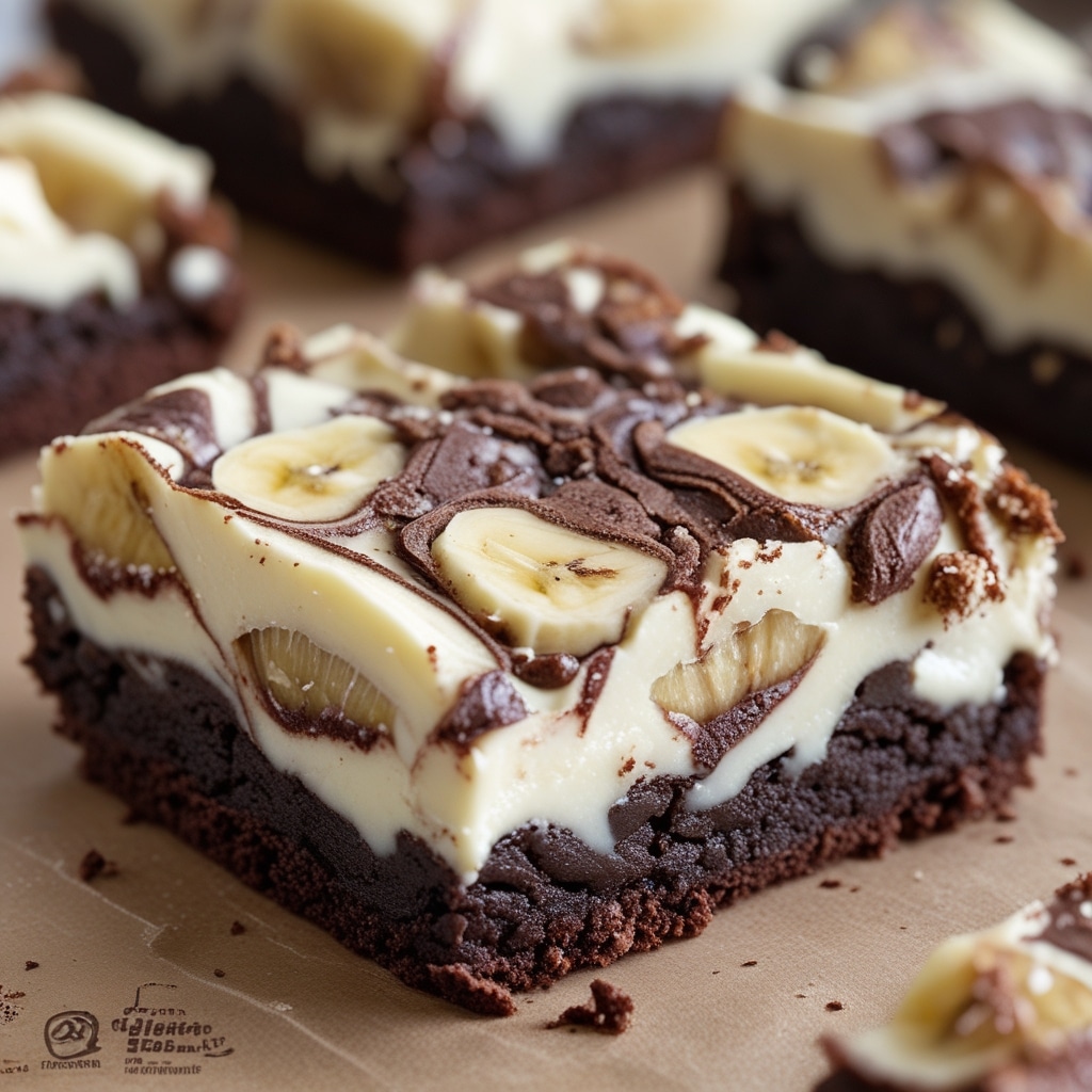 High Protein Banana Greek Yogurt Cheesecake Swirl Brownies with Fudgy Centers