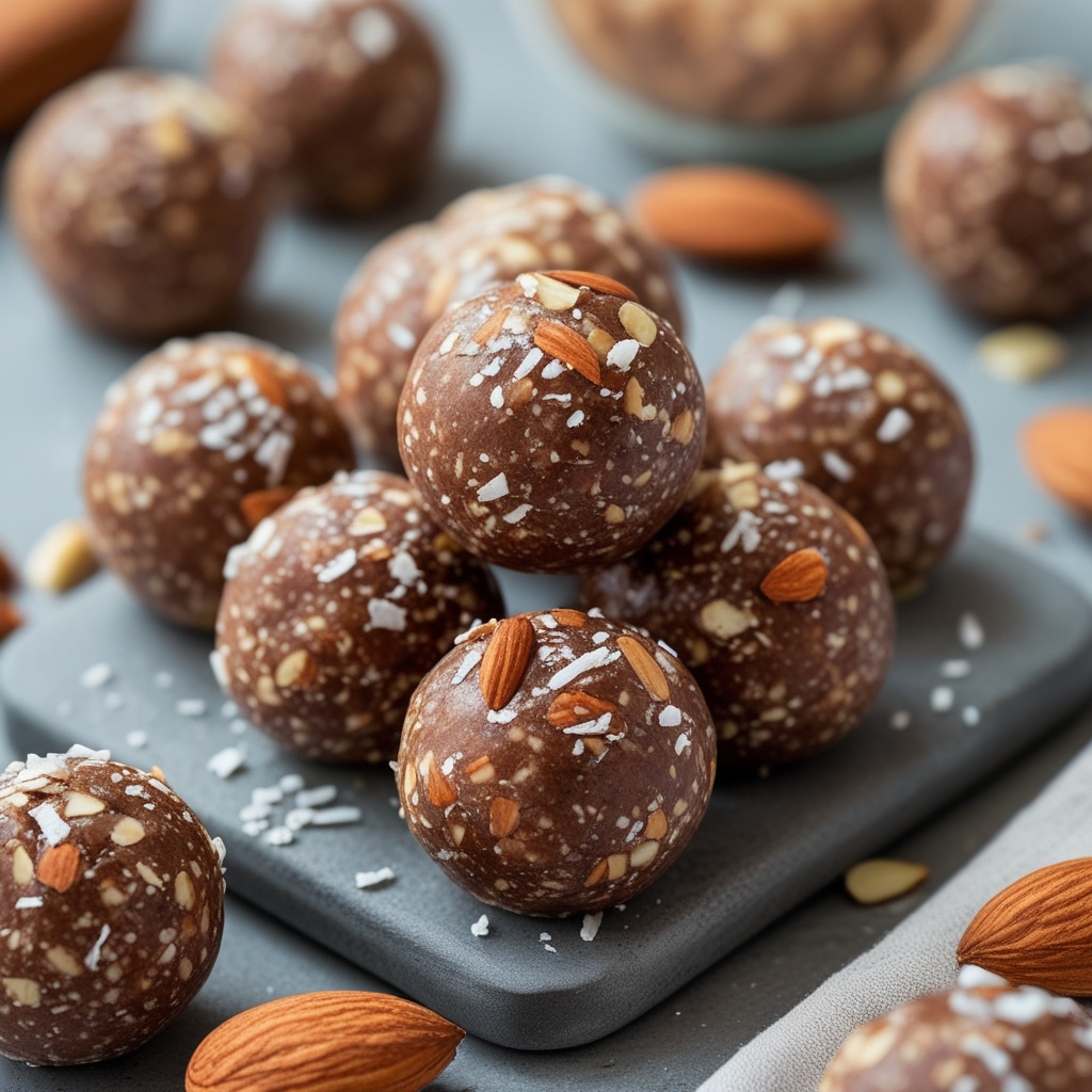 - No-Bake Protein Almond Joy Energy Bites