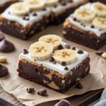 High Protein Peanut Butter Chocolate Banana Greek Yogurt Brownie Bars