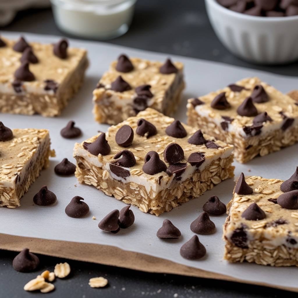 Healthy No-Bake Chocolate Chip Greek Yogurt Oat Bars