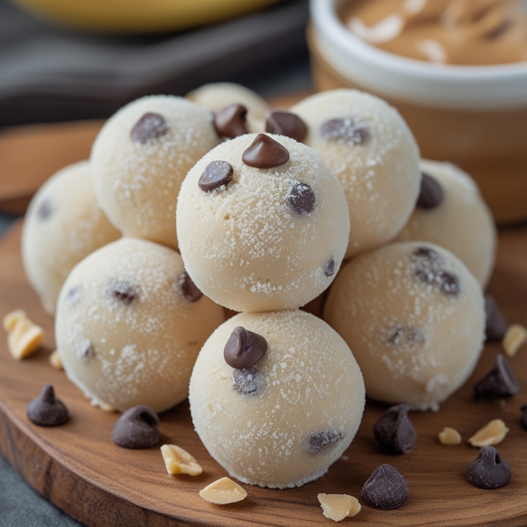 Frozen Greek Yogurt Peanut Butter Bites with Chocolate Chips