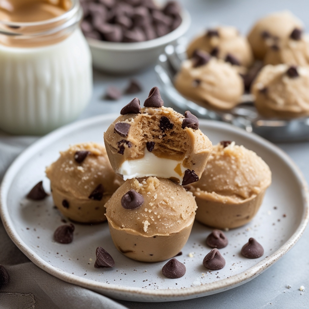 Frozen Greek Yogurt Peanut Butter Bites with Chocolate Chips