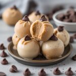 Frozen Greek Yogurt Peanut Butter Bites with Chocolate Chips