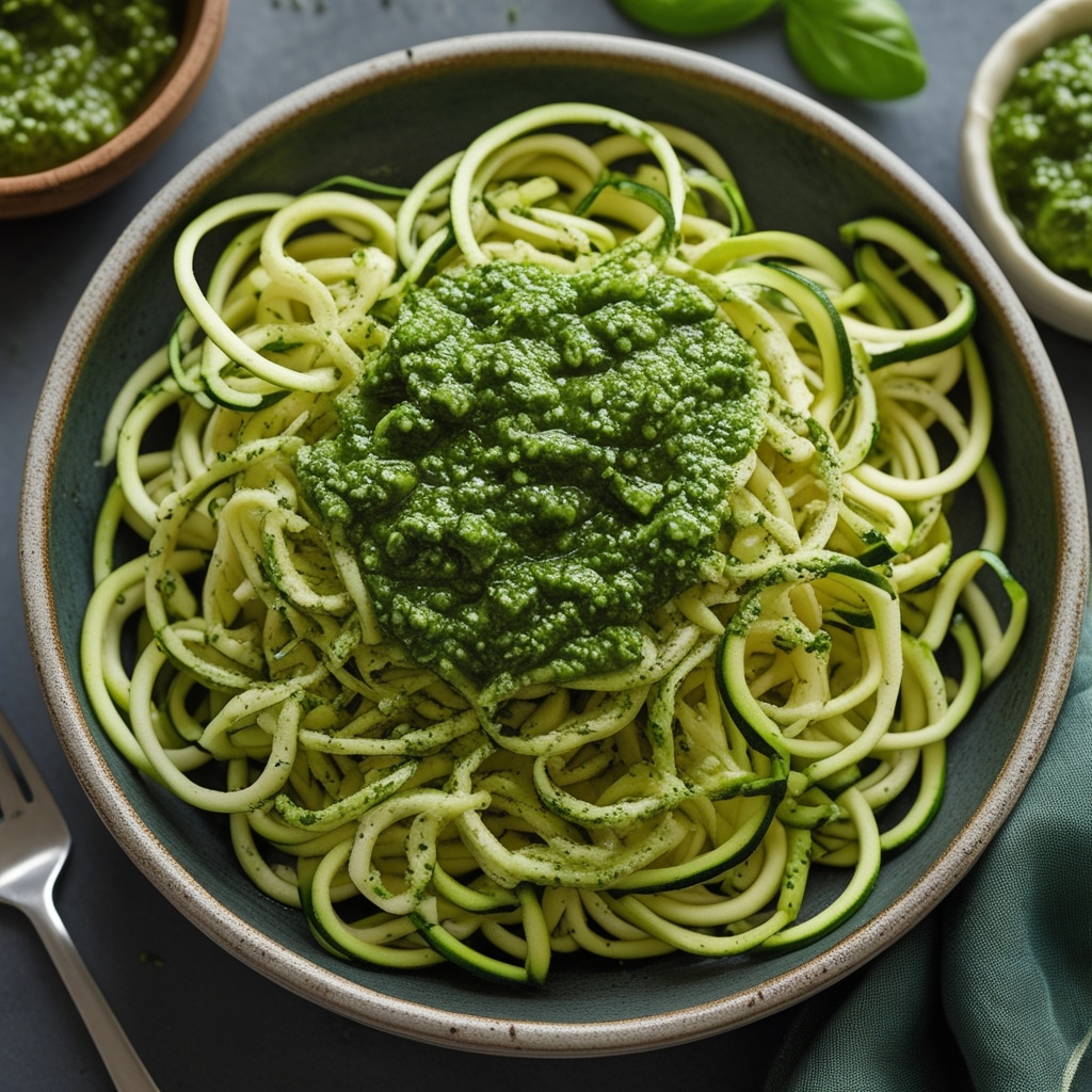 Keto-Friendly Zucchini Noodles with Pesto