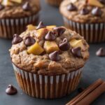 Soft Apple Cinnamon Greek Yogurt Muffins with Melty Chocolate Chips