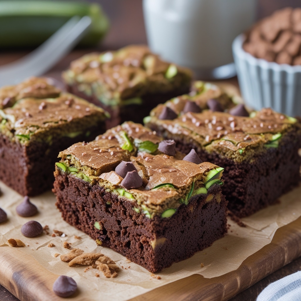 Secretly Healthy Zucchini Brownies (87 Calories! )