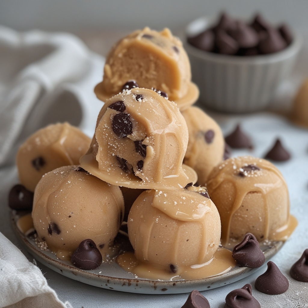 Frozen Greek Yogurt Peanut Butter Bites with Chocolate Chips