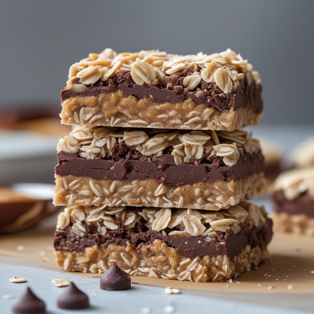 Healthy No-Bake Chocolate Peanut Butter Oatmeal Bars