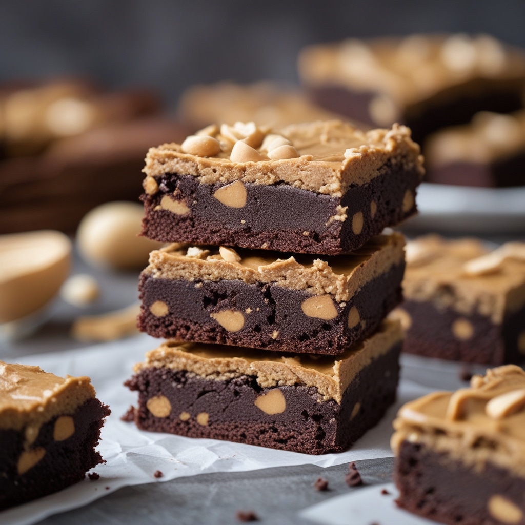 Healthy Peanut Butter Stuffed Brownies
