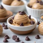 Frozen Greek Yogurt Peanut Butter Bites with Chocolate Chips