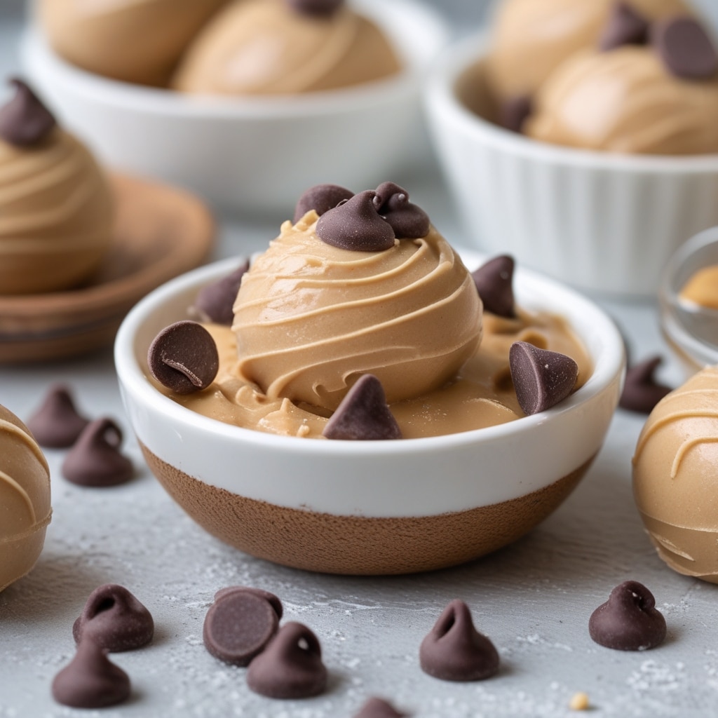 Frozen Greek Yogurt Peanut Butter Bites with Chocolate Chips