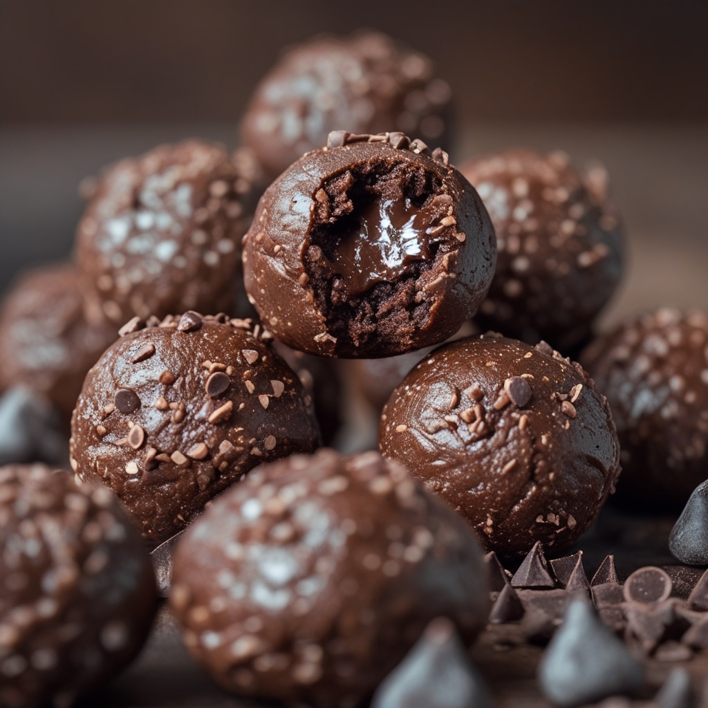 Ooey Gooey Brownie Batter Protein Balls (no bake and no blender required)