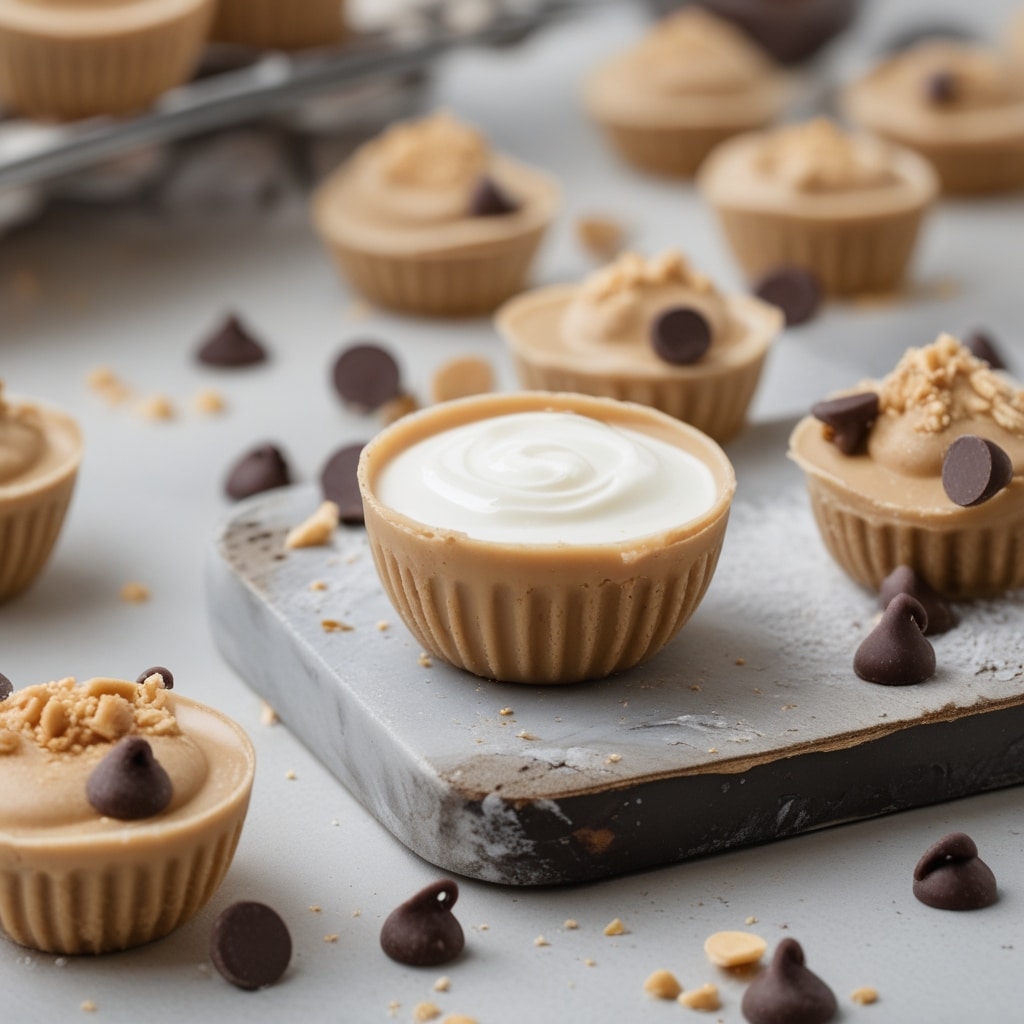 Frozen Greek Yogurt Peanut Butter Bites with Chocolate Chips