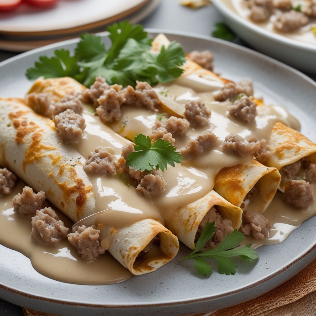 Southern Breakfast Enchiladas with Sausage Gravy