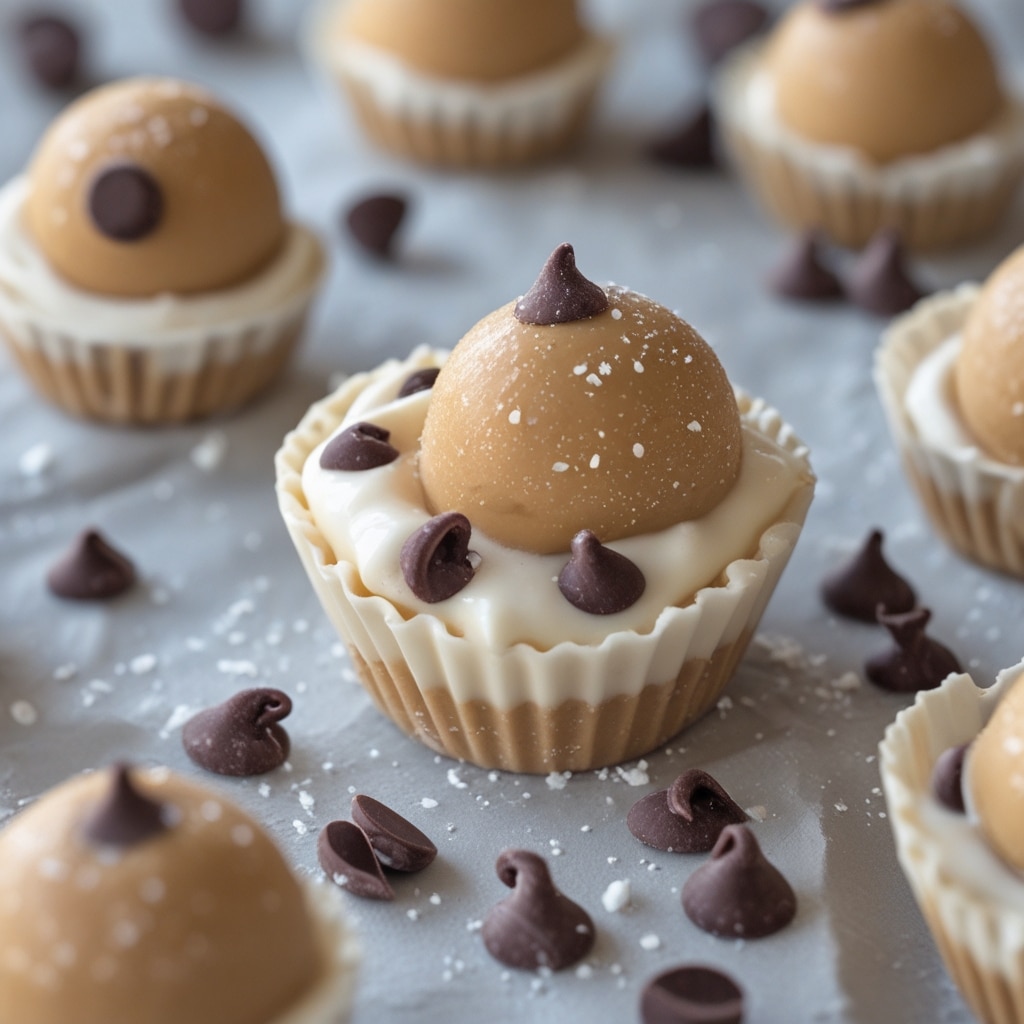 Frozen Greek Yogurt Peanut Butter Bites with Chocolate Chips