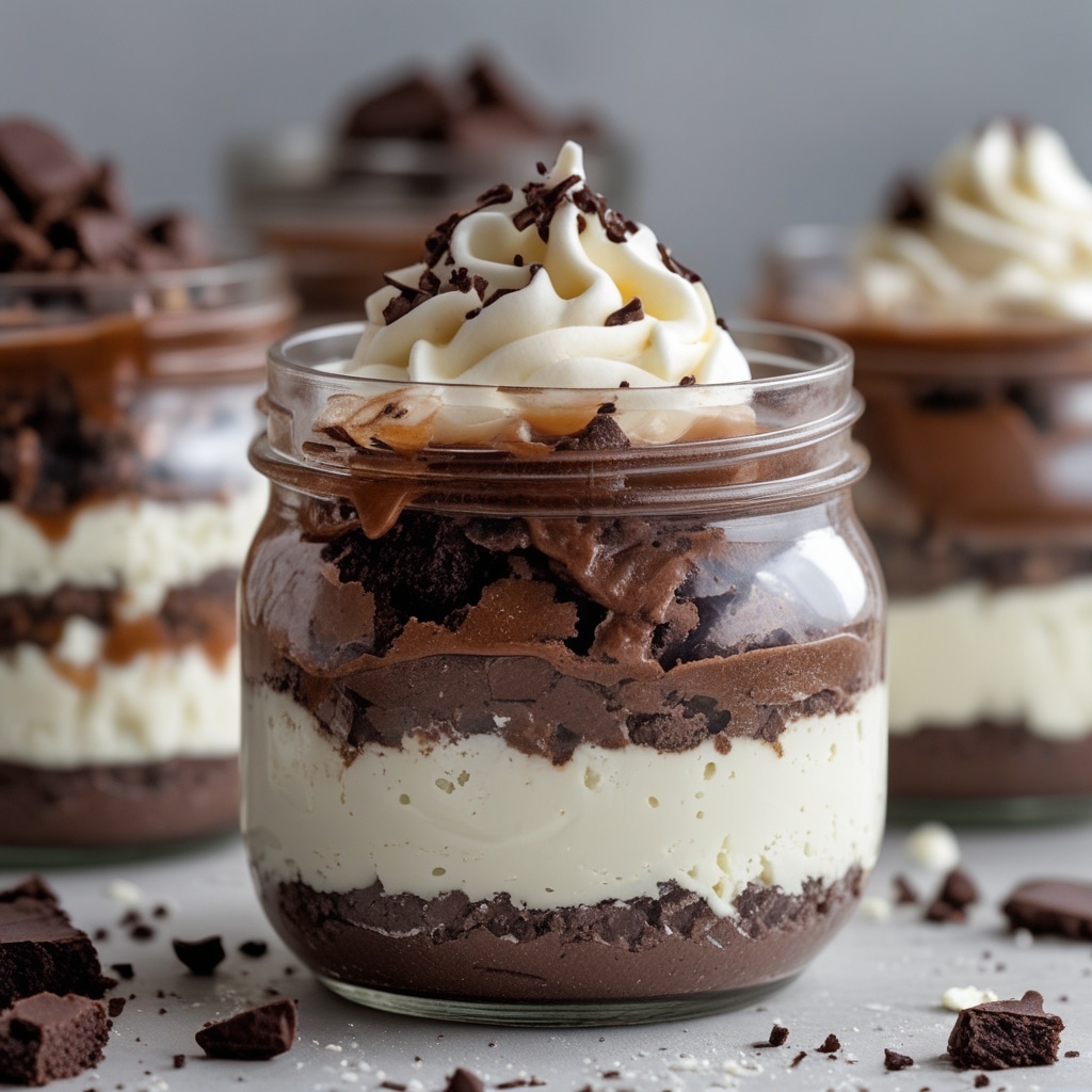 Brownie Batter Cheesecake Jar (with cottage cheese)