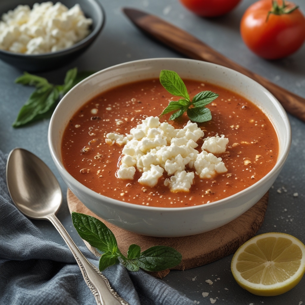 High Protein Tomato Soup With Cottage Cheese