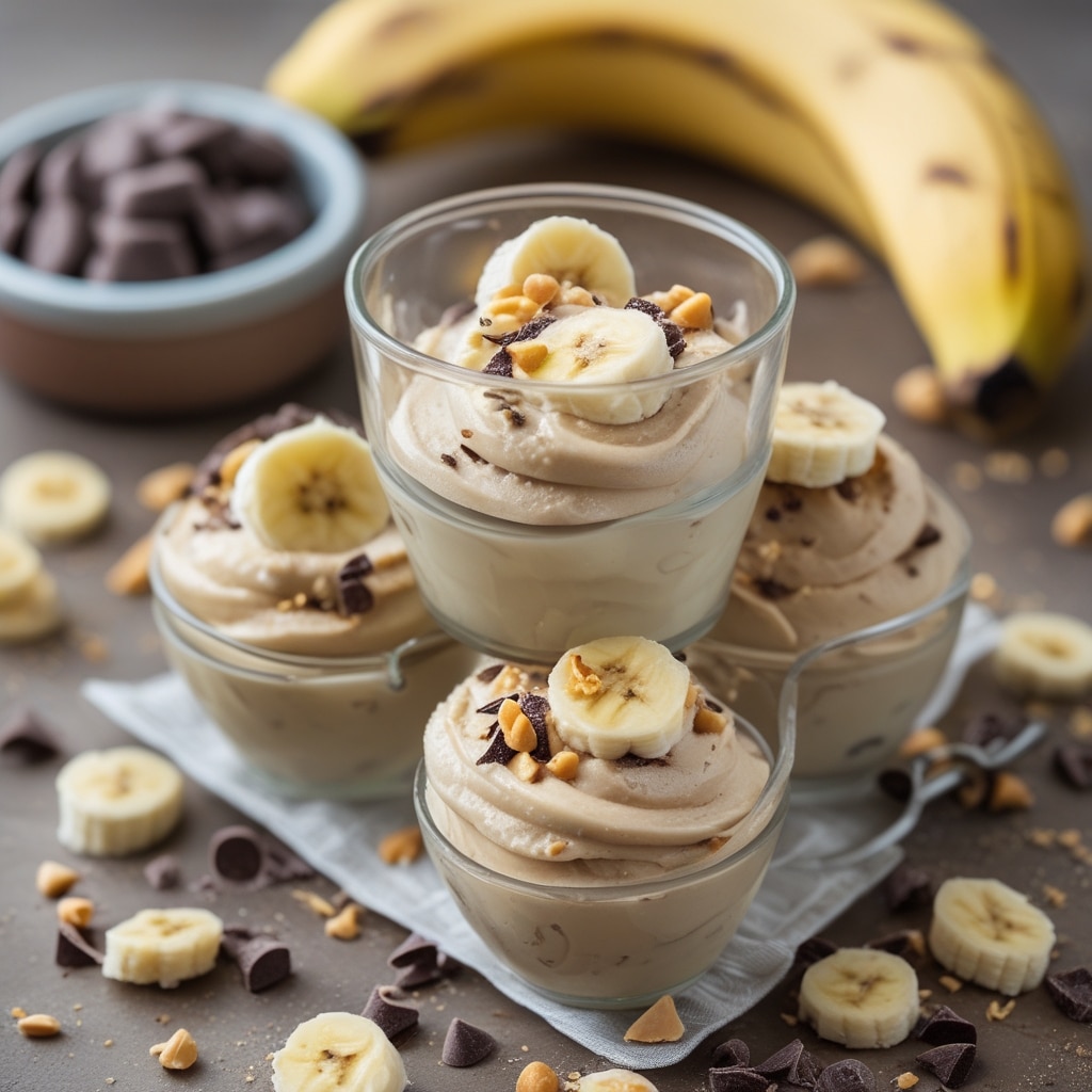 Chocolate Peanut Butter Banana Frozen Greek Yogurt Bites