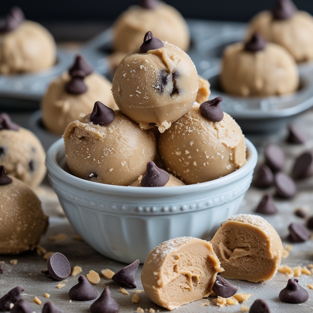 Frozen Greek Yogurt Peanut Butter Bites with Chocolate Chips