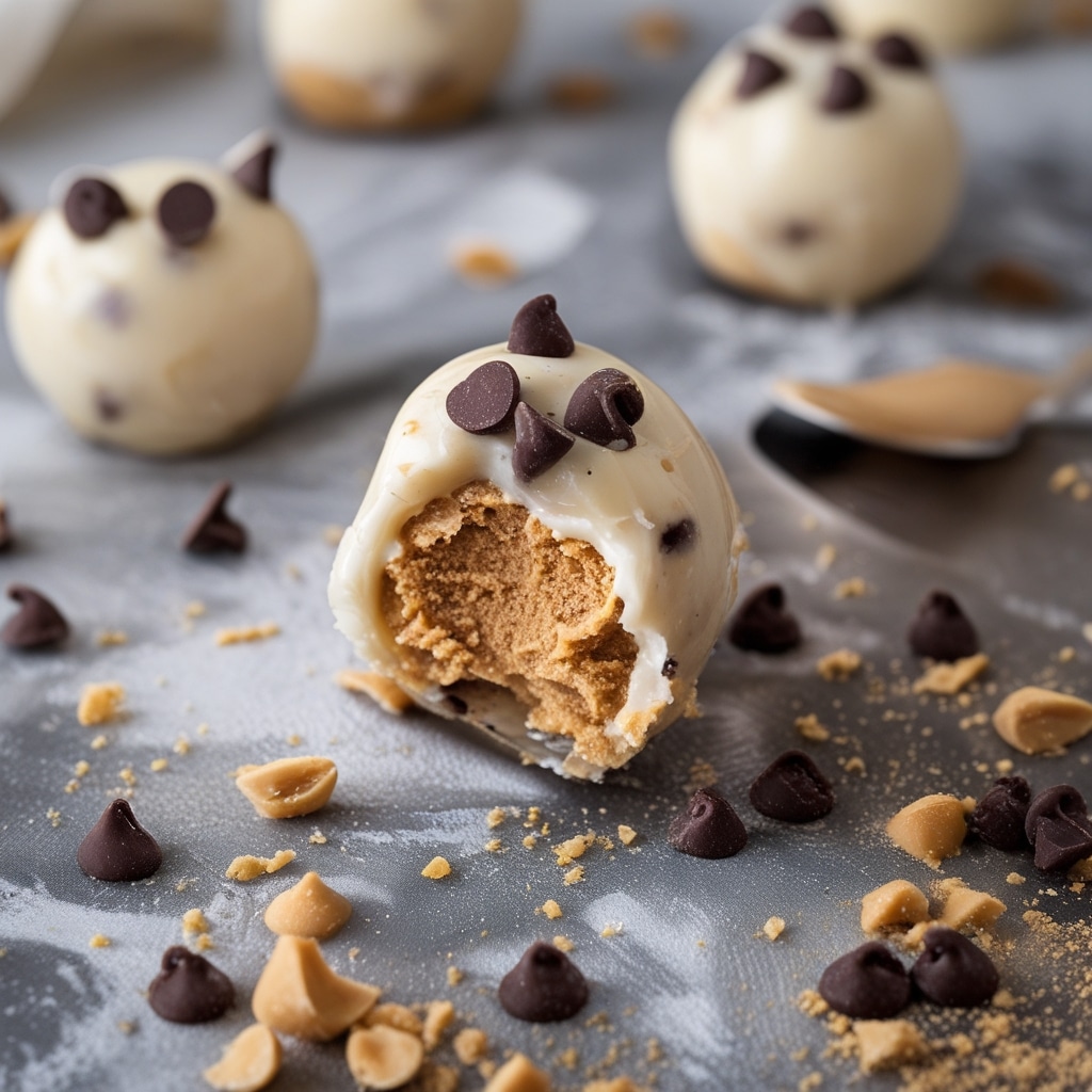 Frozen Greek Yogurt Peanut Butter Bites with Chocolate Chips