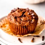 Pumpkin Protein Muffins with chocolate chips