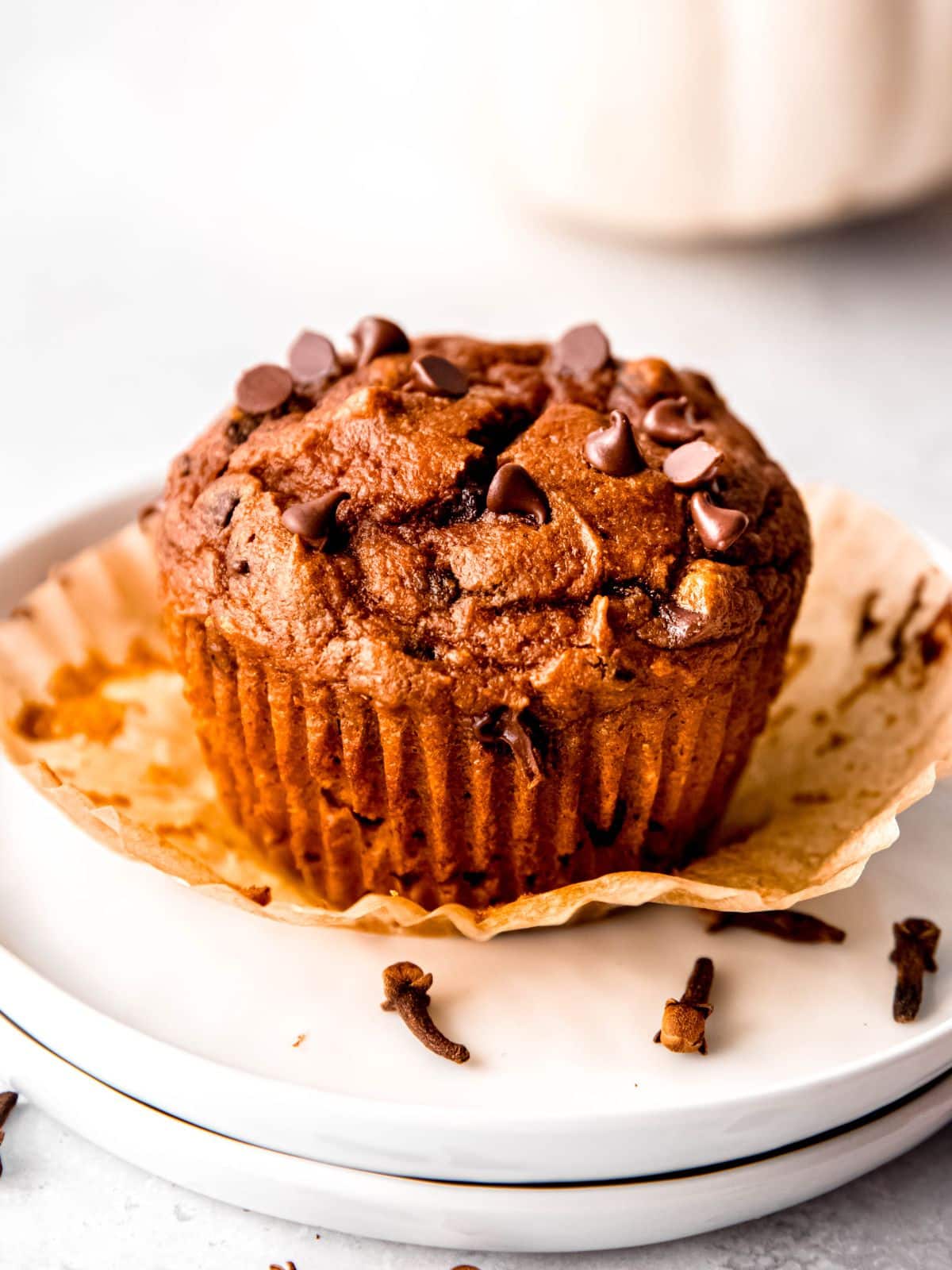 Pumpkin Protein Muffins with chocolate chips