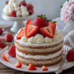 Flourless Cottage Cheese Strawberry Shortcake Cake