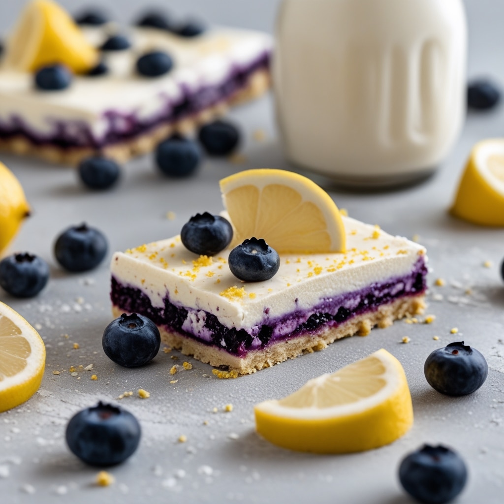 High-Protein Blueberry Lemon Pie Bars