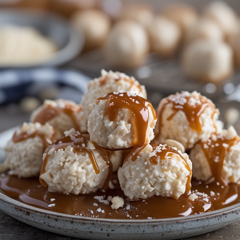 No-Bake Salted Caramel Cottage Cheese Protein Bites