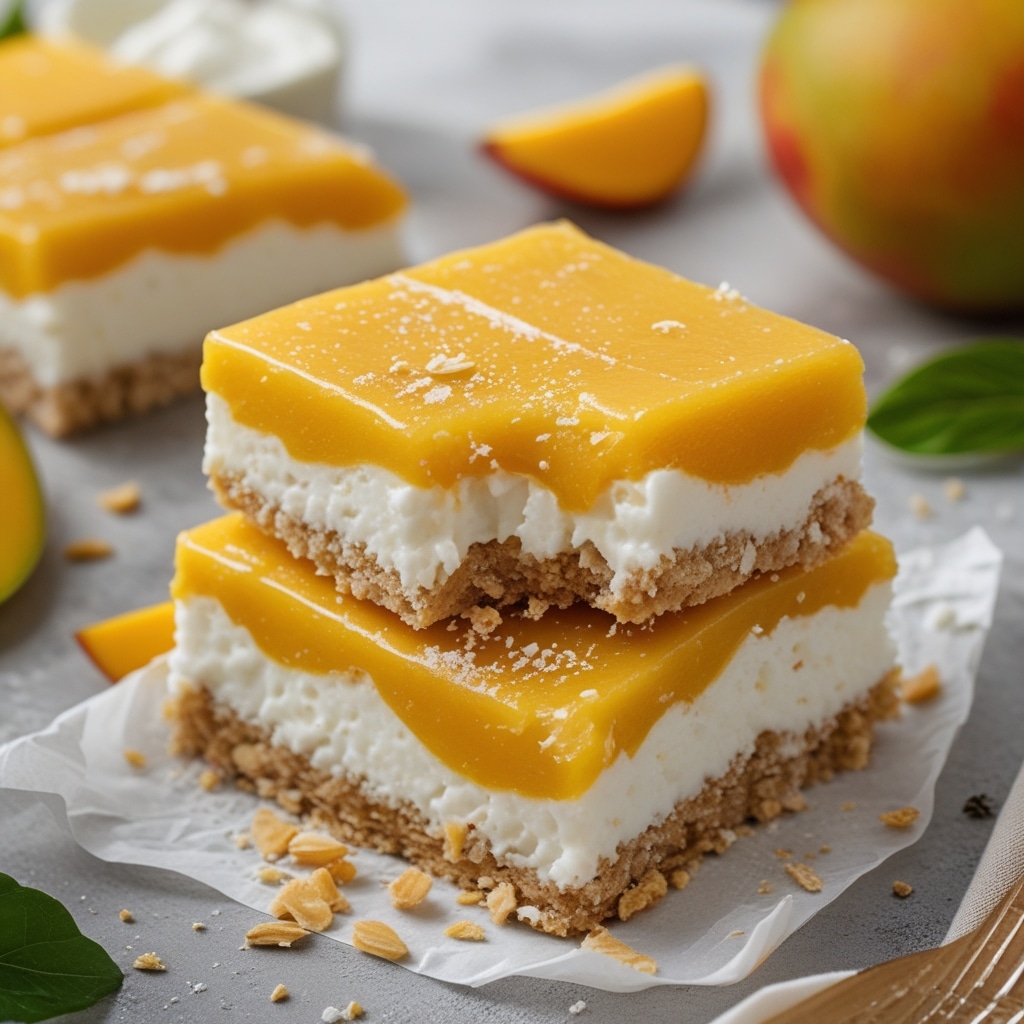 No-Bake Mango Cottage Cheese Frozen Bars