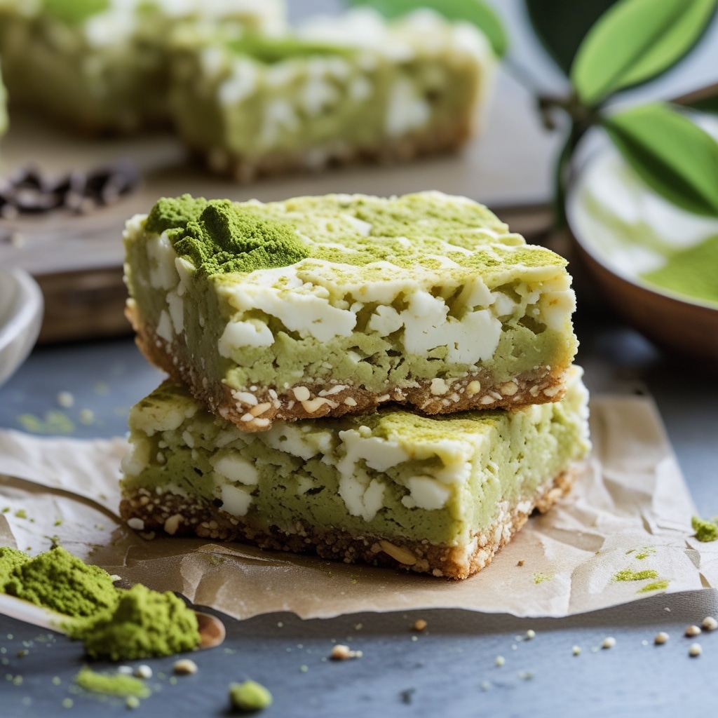 Cottage Cheese Matcha Green Tea Breakfast Bars