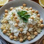 The Brightest Creamy Lemon Ricotta Orzo with Chickpeas