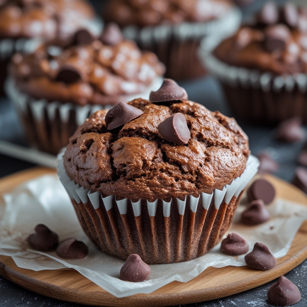 Double Chocolate Cottage Cheese Muffins