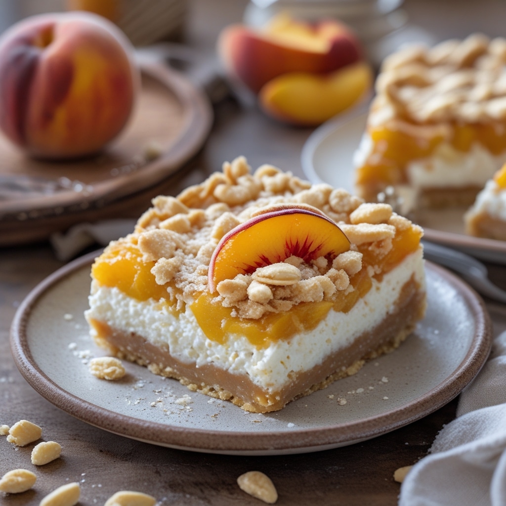 Protein Cottage Cheese Peach Pie Bars