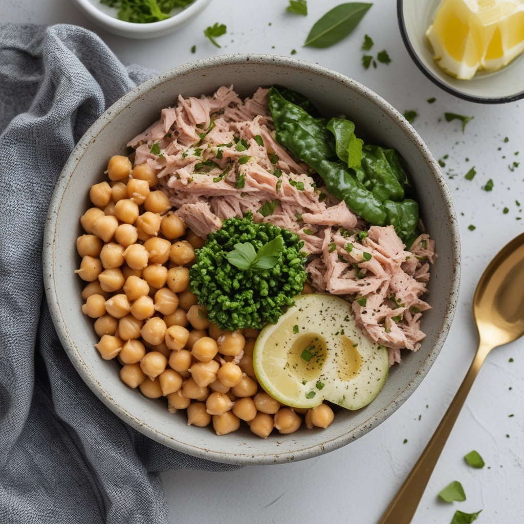 Mediterranean Chickpea Tuna Bowl