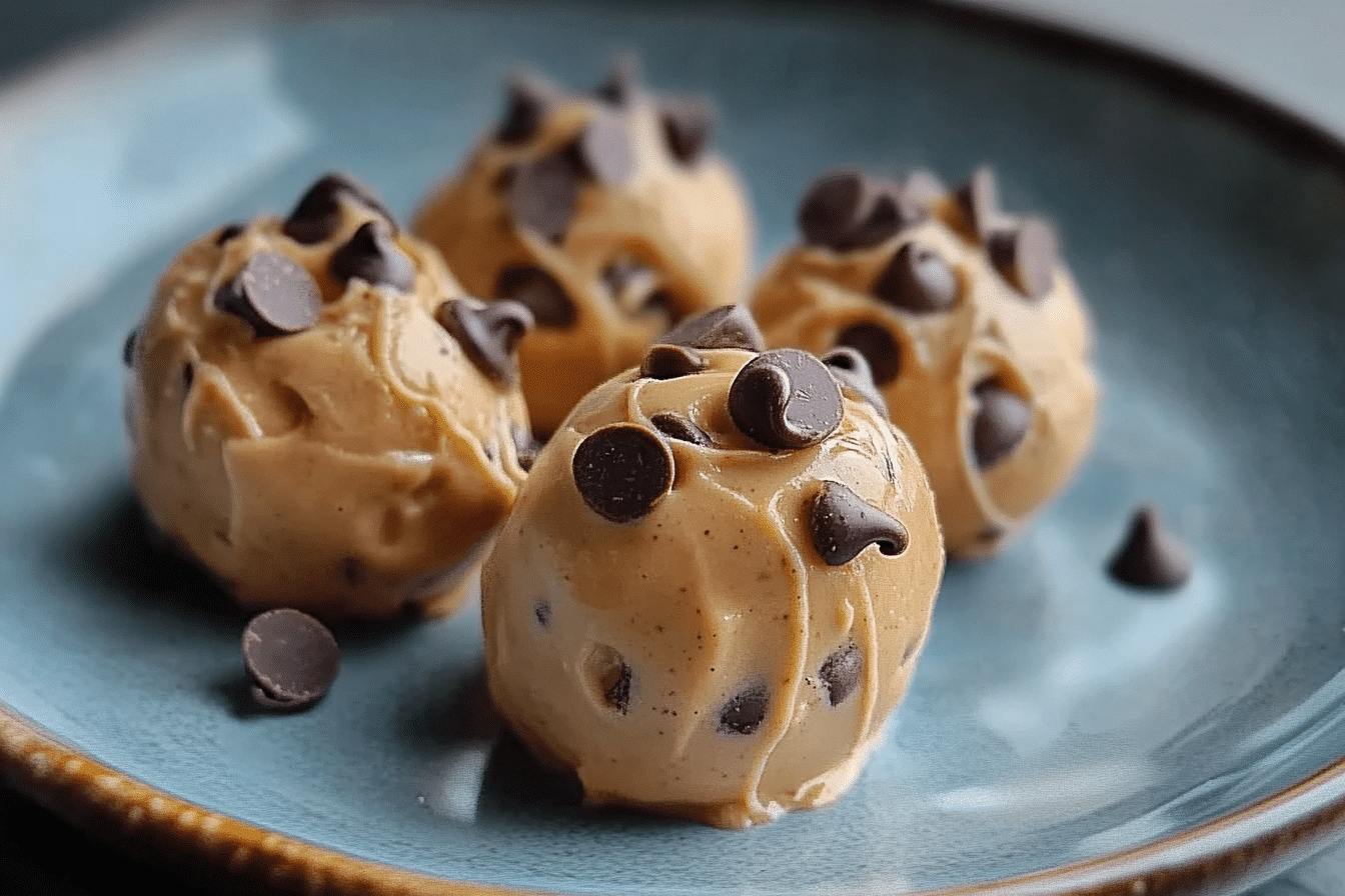 Frozen Greek Yogurt Peanut Butter Bites with Chocolate Chips