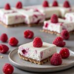 No-Bake Raspberry Cottage Cheese Cheesecake Bars