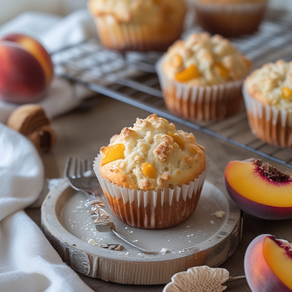 Peach Cottage Cheese Muffins