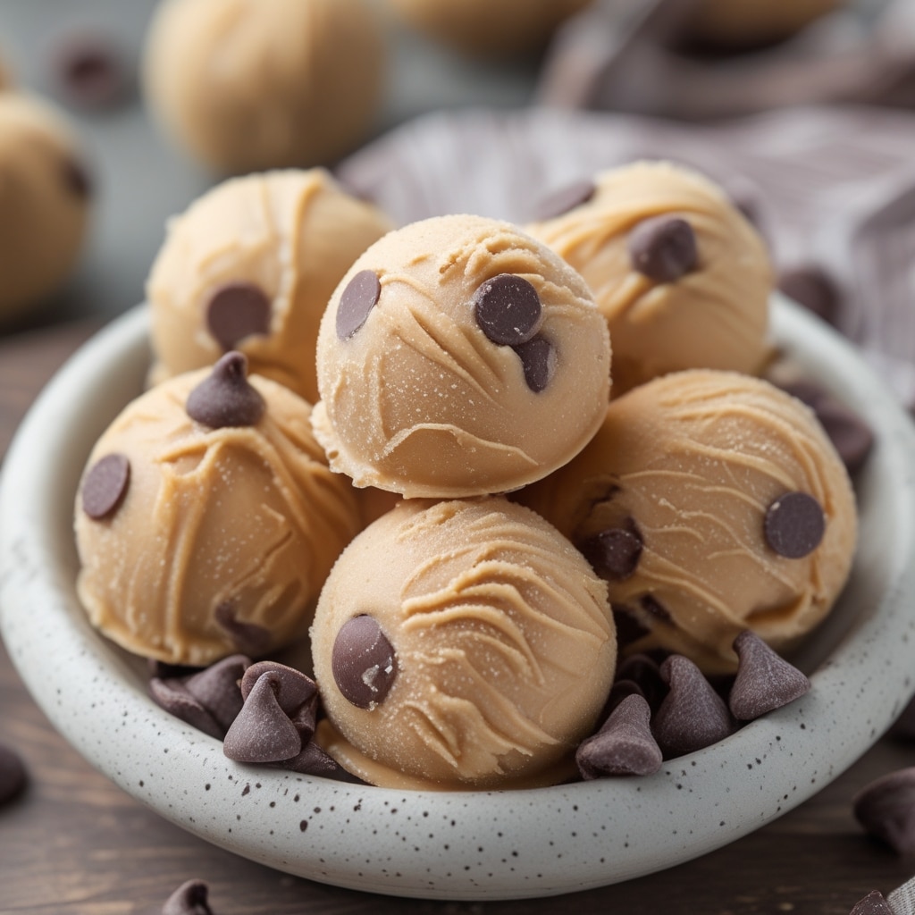 Frozen Greek Yogurt Peanut Butter Bites with Chocolate Chips