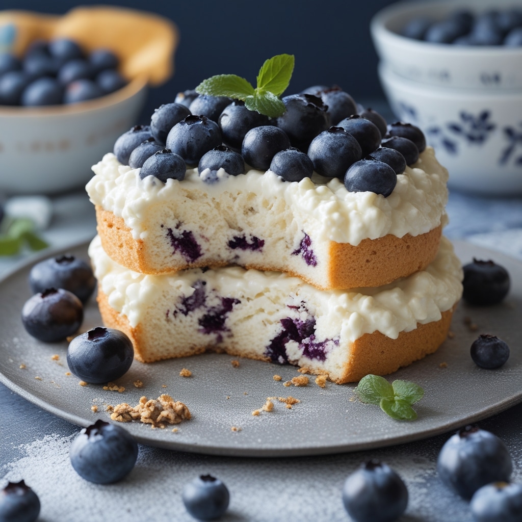 Blueberry Fluffy Cottage Cheese Cloud Bread